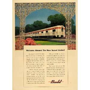   Ad Sunset Limited Southern Pacific Budd Railway   Original Print Ad