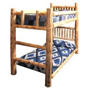 Rustic Log Bunk Bed   Twin Lacquer Finish Hand Peeled Rustic Log Bunk 