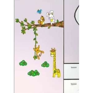   Tree Hanging Monkey Wall Sticker Decal for Baby Nursery Kids Room