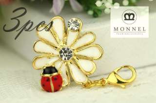This is the Cute Ladybug & Lily Charm Pendant (3 pieces)