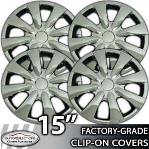    15 Universal Clip On Chrome Wheel Hubcap Covers Automotive