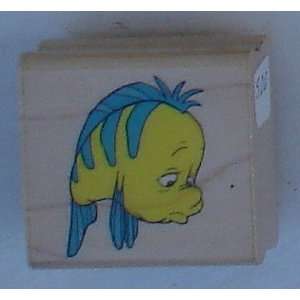 Little Mermaid Flounder Wood Mounted Rubber Stamp (discontinued) From 
