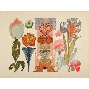 Home Design on Graphic Design Art Nouveau Flower Original Print  Home   Kitchen