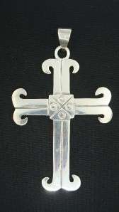 925 Mexico Sterling Silver Large Cross Pendant Religious  
