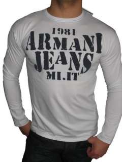 Authentic Armani Jeans Long T Shirt White S M L XL XXL  
