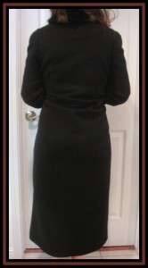 Beautiful Cashmere Black Full Length Real Fur Collar Lined Coat NWT 