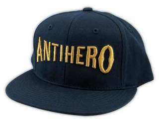 Anti Hero ITS THE WOOD Snapback Skateboard Hat NAVY/YELLOW  