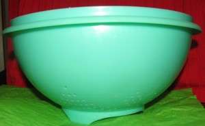 vintage tupperware colander holey bowl large, green  