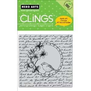  Hero Arts Cling Stamp, Bird In A Circle Arts, Crafts 