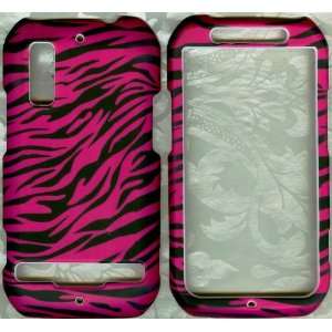 Pink Zebra Rubberized Motorola Photon 4G MB855 sprint faceplate phone 