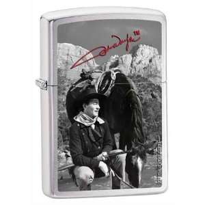 Zippo John Wayne in Black and White Custom Lighter:  