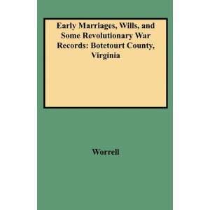   War Records Botetourt County, Virginia [Paperback] Worrell Books