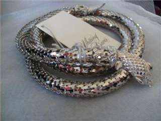 Vintage Whiting & Davis Silver Snake Belt/Necklace Signed (New from 