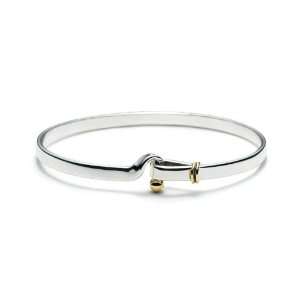  Hook and Eye Sterling Silver Bangle Bracelet: Jewelry