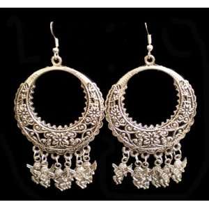  Fashion Jewelry   Antique Silver Hoop Earrings with Angel 