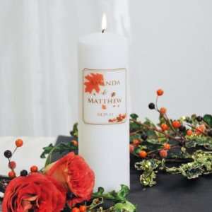  White Fall Wedding Unity Candle