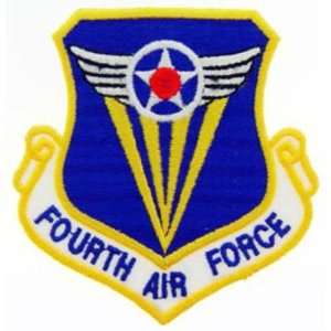  U.S. Air Force 4th Air Force Shield Patch Blue & Yellow 3 
