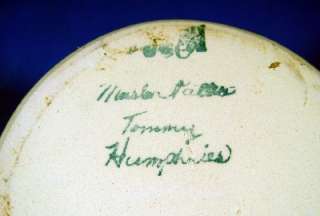 Pottery Pitcher signed Tommy Humphries Master Potter  