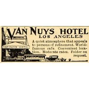  1926 Ad Van Nuys Hotel Los Angeles Cafe Rooms Quiet Bed 