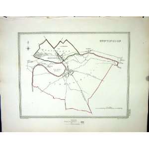   Antique Map C1850 Plan Huntingdon England Hartford