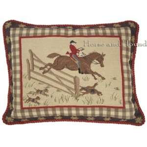 Hunt Club Petit Point Tally Ho Pillow:  Home & Kitchen