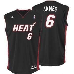  LeBron James Jersey adidas Black Replica #6 Miami Heat 