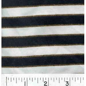  62 Wide Striped Lycra Jersey   Black/white/Gold Fabric 