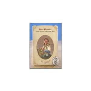  St Dymphna (Mental Illness) Healing Holy Card with Medal 