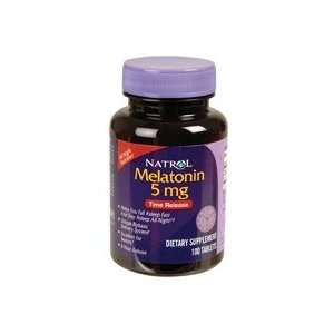  Melatonin 5 mg Time Release by Natrol 100 Tablets 