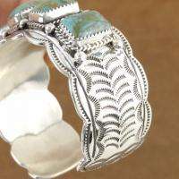 Navajo 925 Sterling Kings Manassa Turquoise OS Bracelet  