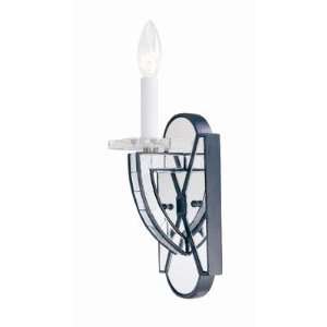   Wall Sconce, Mercury Black Finish with Mirror Insets