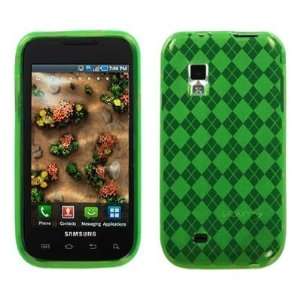  Samsung Vibrant T959 Green Checkered Crystal Silicone Skin 