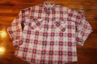   XXL * vtg 70s shadow plaid FLANNEL shirt * grunge lumberjack  