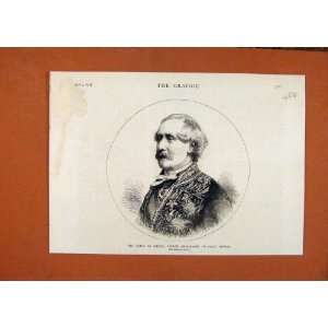   The Graphic C1875 Print French Ambassador Comte Jarnac