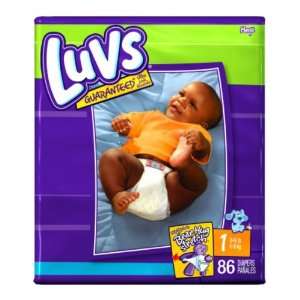  Luvs Diapers Mega 86 Count Size 1 8 14 Pounds Soft Pack 