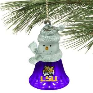  LSU Tigers Snowman Bell Ornament