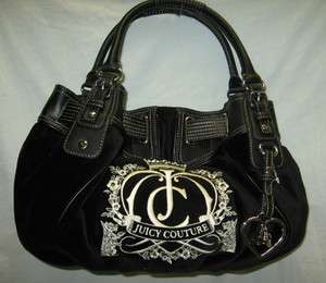 Juicy Couture NEW FreeStyle Black Velour Tote Bag Retail $228 YHRU2246 