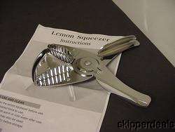 LEMON LIME SQUEEZER WITH STRAINER CHROME PLATED NEW  