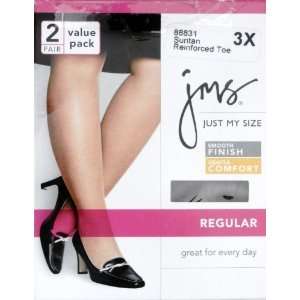 JMS (Just My Size) Pantyhose (88831), Regular, Reinforced Toe, Suntan 