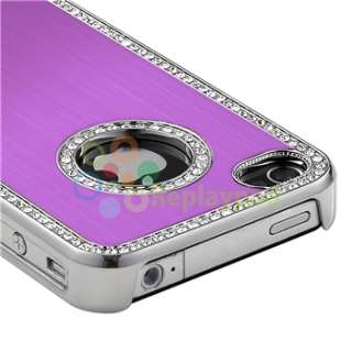 Purple Color Bling Luxury Snap On Hard Case For Apple iPhone 4S 4 