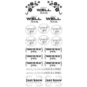   Johnson   Simply Sentiments Collection   Clear Stickers   Get Well