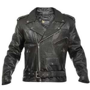  Mens Premium Leather with Zip out lining Classic Biker 