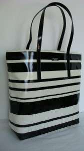 Kate Spade Bon Shopper Daycation Market Tote Handbag Black & White 