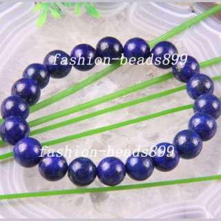 AA+ Genuine Lapis Lazuli Bead Stretch Bracelet Gem H680  