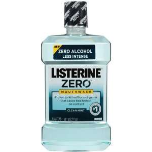  Listerine Zero Mouthwash, Clean Mint, 50.7 Ounce (1.5 L 