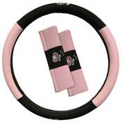 Pink Ladybird steering wheel cover & pads