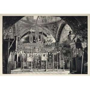 1937 Interior Knights Church Lindos Rhodes Greece   Original 