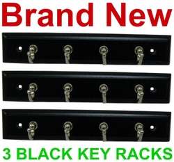 Black Key Hangers,Silver 4 Hook Rack/Organizer,New  