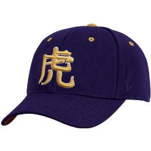    Zephyr LSU Tigers Purple Kanji Fitted Hat  : Sports & Outdoors