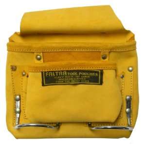  8 Pocket Top Grain Leather Tool Pouch with 2 Hammer Loops 